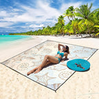 Beach Blanket Waterproof Sandproof Extra Large Beach Mat 79" X 83"/120"x108"for 1-8 Adults Quick Drying Durable Outdoor Picnic Mat for Beach Travel Camping Hiking