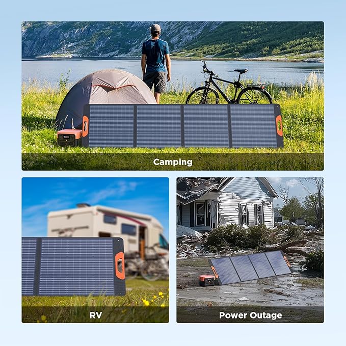220W Portable Solar Panel for Power Station,23.5% Efffciency Mono Foldable Solar Charger for Jackery 1000 V2/EcoFlow Delta/Bluetti/Anker Solix,IP67 Waterproof for RV Camping Home Backup
