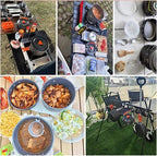 Compatible for Camping Cooking Set Cookware Travel Tableware Outdoor Picnic Teapot for 2-3 Peaple Non-Stick Pots Assorted Sets