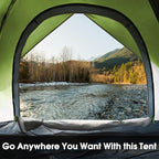 MOON LENCE Pop Up Tent 3-4 Person, 60s Instant Setup Camping Tent with 2 Doors, Water-Resistant & Windproof Dome Tent for Car Camping, Backyard, Traveling