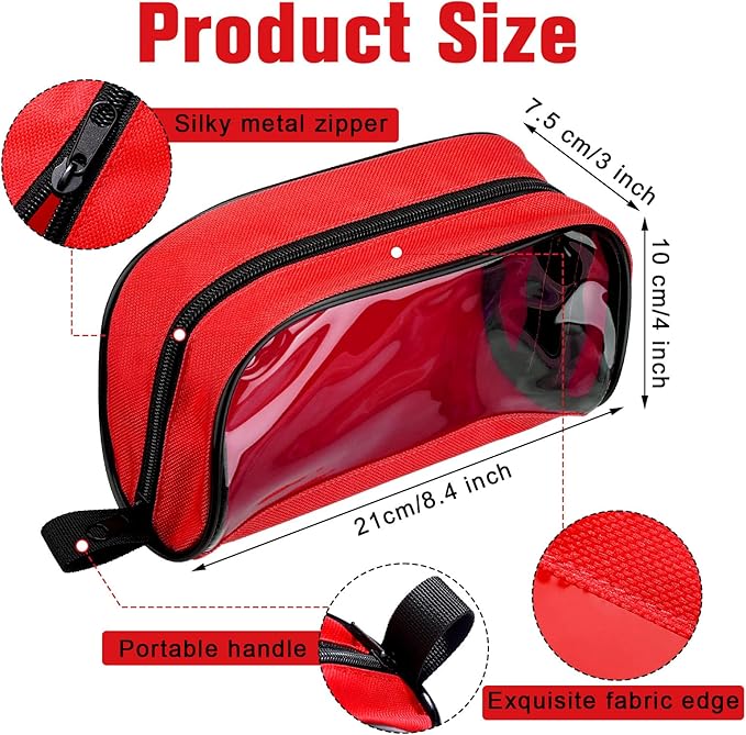 Oudain 8 Pcs First Aid Bag Empty 8 Colors First Aid Pouches Portable Medical Bag with Zipper and Transparent Window Medical Organizer Kit Accessory for Home Outdoor Travel Supplies