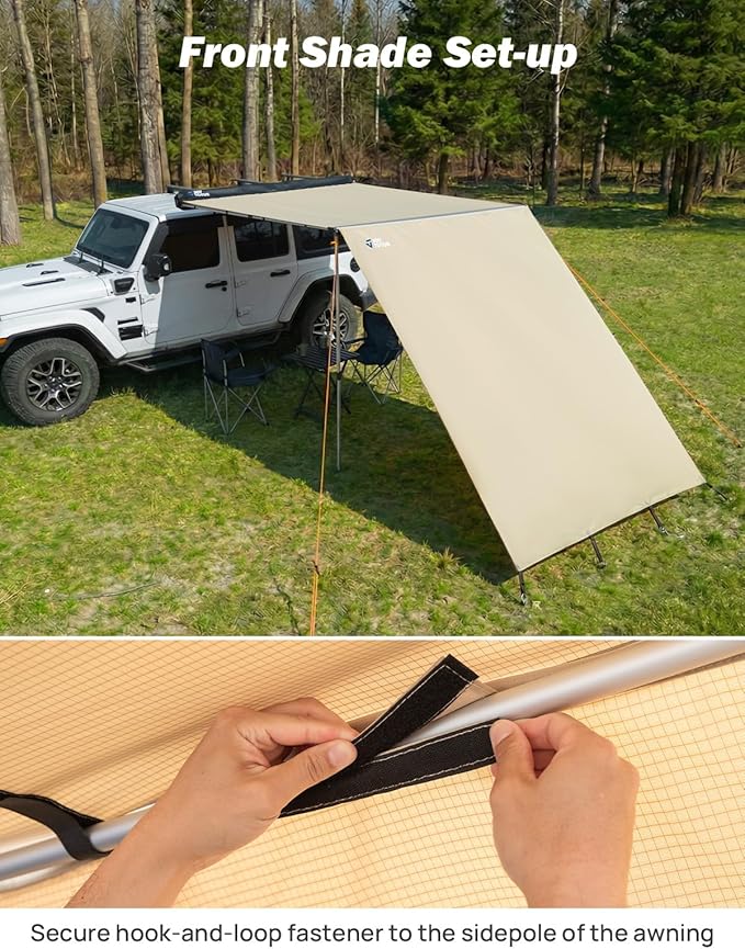 JOYTUTUS Awning Wall Universal Multi-Side for 8.2FT x 8.5FT, Waterproof Ripstop UV-Resistant Extension for Privacy & Sun Shade