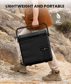 EENOUR D18 19Qt/18L 12V Car Refrigerator with Detachable Battery – Solar/AC/DC Powered Car Freezer, -4℉~50℉, Ultra-Quiet 12/24V Car Fridge for Camping, Road Trips, RV, Truck-Black