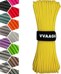 VVAAGG 1000 Paracord Rope 200FT, 4mm Utility Parachute Cord 12 Strand Nylon Rope for Camping, Tent, Clothsline, Outdoor Hiking, Fishing (Yellow, 200FT)