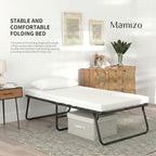 MAMIZO Folding Bed,Rollaway Bed with Mattress for Adults,Portable Bed,Metal Frame with Memory Foam Mattress,for Bedroom,Office,Camp,No Assembly Required,(75" x 31"x14")