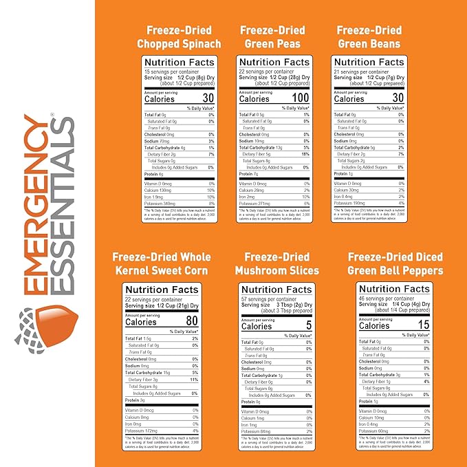 Emergency Essentials Ultimate Fruit & Veggie Kit | 12 Freeze-Dried & Dehydrated #10 Cans | 302 Servings | 30-Year Shelf Life Long-Term Food Storage | Emergency Preparedness Fruit Vegetable Variety Pack