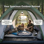 XL 4 Person Dome Camping Tent, Double Layer Waterproof, Removable Rain Fly, for Outdoor Hiking, Fishing