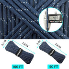 VVAAGG Reflective Paracord Rope 100FT, 7 Strand Nylon para Cord Lanyard Utility 550 Parachute Cord, 4mm Thin Tent Rope for Outdoor Camping Hiking