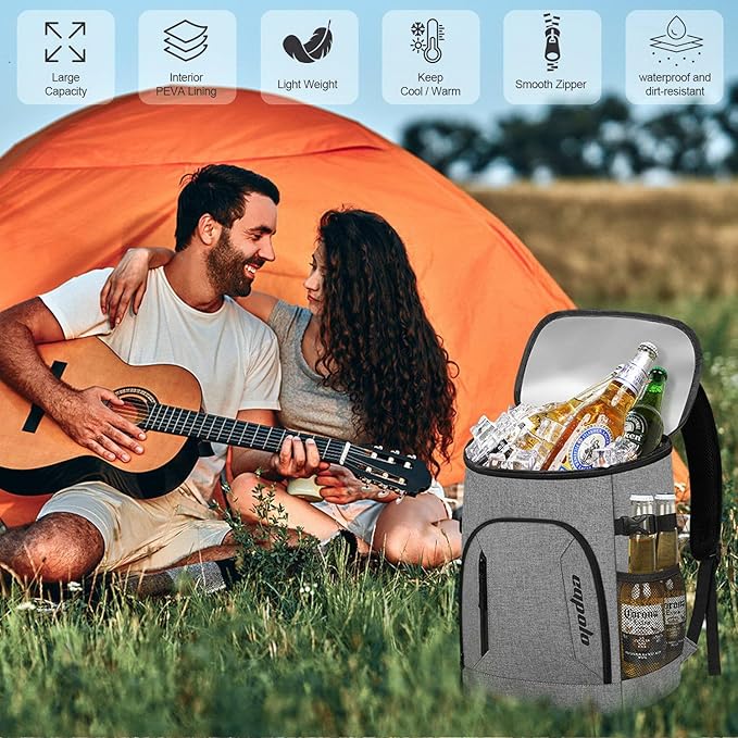 Capolo Cooler Backpack for Men Women Insulated Backpack Cooler Leak Proof Thermal Bag Beverage Soft Cooler Bag Lunch Backpack for Camping 30/45 Cans