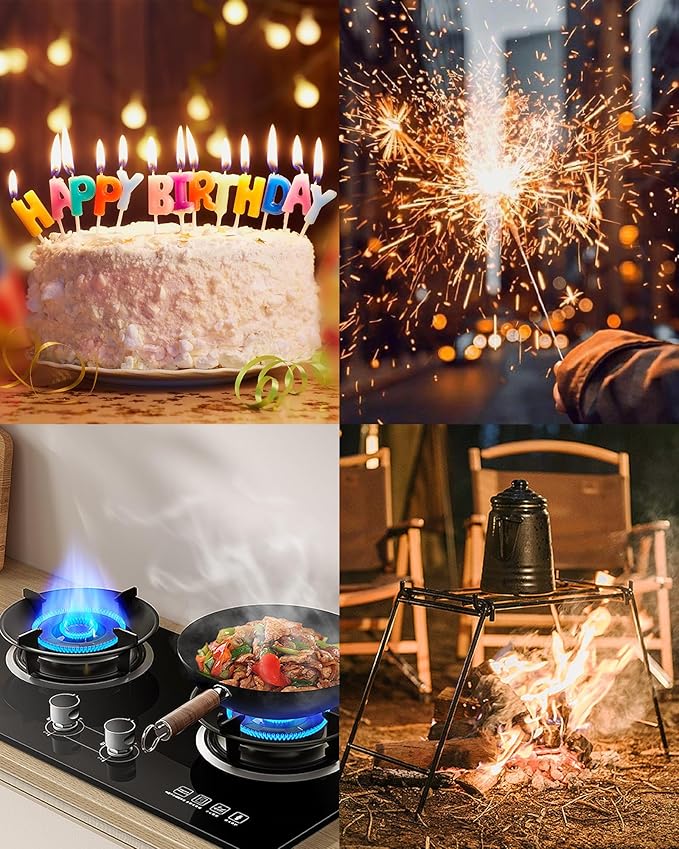 VEHHE USB Lighter, Candle Electric Lighter with Safety Lock Rechargeable Arc Lighters with LED Display, 360° Flexible Long Neck Lighters for Candles Grilling Cooking Barbecue Camping Windproof