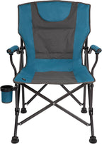 Backyard Expressions Heated Camp Chair with Cupholder – Portable Folding Camping Chair with 3 Heat Settings, USB Powered, Lightweight & Durable – Outdoor Heated Chair for Camping, Tailgating & Sports
