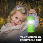 2-Pack Mini LED Green Camping Lanterns, Portable Camping Lights, Outdoor Handled Lamps, Essential Emergency Lights for Power Outages, Hiking, Hurricane