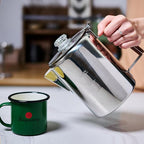 Camping-Fire Coffee Percolator Stovetop Pot- Stainless Steel Stove top Coffee Pot, Unleash Flavor in the Great Outdoors (9 Cups)