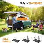 VINGLI Portable Cooler Table with Extra Storage Shelf, Alloy Steel, Black, Picetable Model