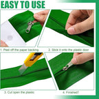 Tigeen 2 Roll Heavy Duty Zipper Door for Dust Barriers 7 ft x 3 Inch Self Adhesive Construction Zipper Door for Greenhouse Tent Accessories (Green)