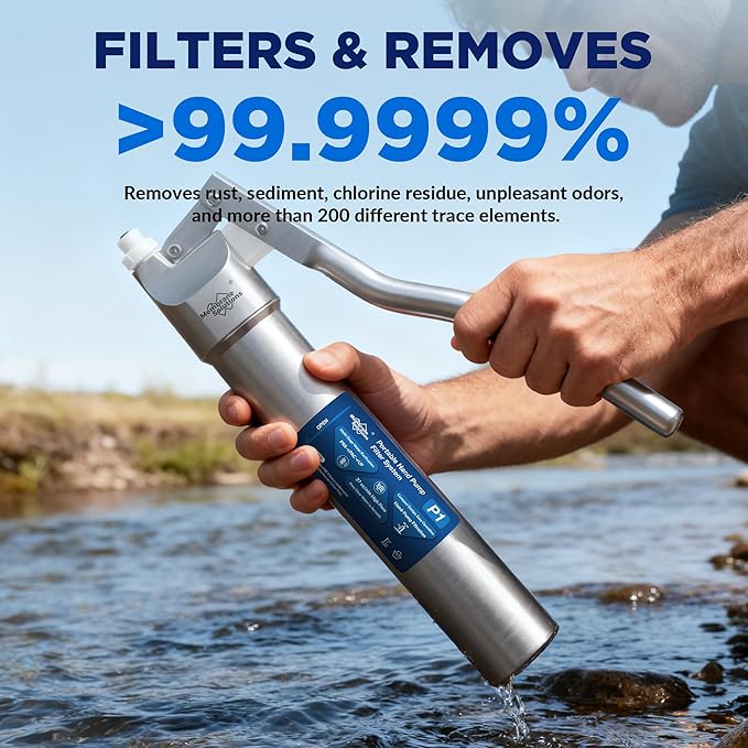 Membrane Solutions Replacement UF Filter for P1 Portable Stainless Steel UF Water Filter, BPA-Free for Camping, Hiking, Backpacking and Travel (2 Pack)