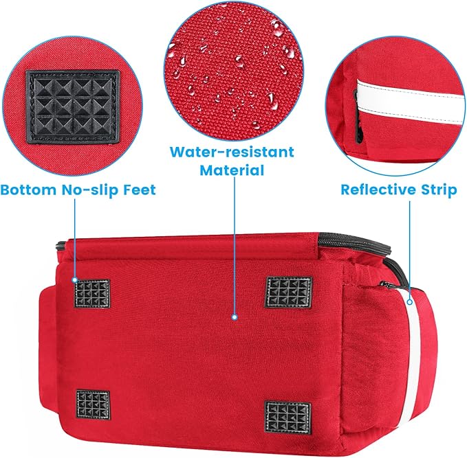 Mancro Medical Bags, Large Medication Storage Empty, Water Resistant Pill Bottle Organizer for Home, First Aid Responder Bag, Nurse Gifts, Red Medical Supply Organizer
