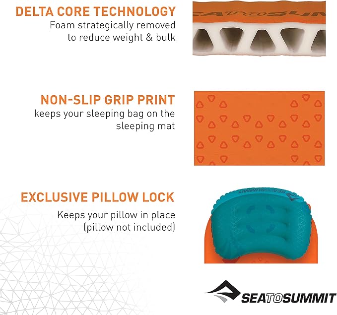 Sea to Summit Ultralight Self-Inflating Foam Sleeping Pad for Backpacking and Camping, Regular (72 x 20 x 1 inches)