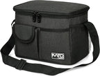 Tirrinia Insulated Lunch Bag for Women Men, Leakproof Lunch Box Containers for Adult, Work, School, Soft Lunchbox for Kids,Boys, Adult Cooler Bag for Picnic Hiking Beach,Black