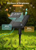 Minetom 79FT Solar String Lights Outdoor Waterproof, 24 LED S14 Shatterproof Bulb, Patio Lights with Remote Type-C Port Timable, 3 Light Modes Dimmable Solar String Lights for Outside, Yard, Camping