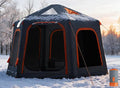 Inflatable Tents for Camping with Stove Jack, 2/4/6/8 Person Easy Setup Blow Up Tents for 4 Seasons Waterproof Inflatable Camping Tent with Awning, Air House Glamping Tents for Camping Adult