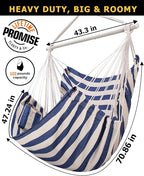 ADVOKAIR Hammock Chair Large 70.9"x47.2", 32% Bigger XXL Hanging Swing Chair with 500lbs Capacity, Heavy Duty Steel Spreader Bar, Extra Roomy Comfort for Adult Indoor Outdoor Bedroom Patio