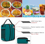 BEIMILY Lunch Box for Men Women Adults,Small Insulated Lunch Bag for Office Work Picnic,Reusable Portable Lunchbox,Soft Cooler Tote Bag(Dark Teal)