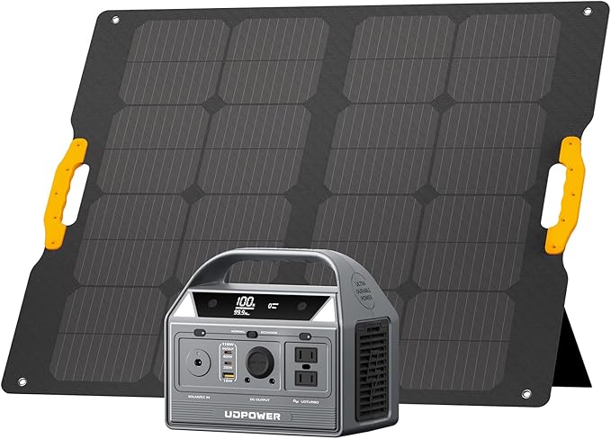 C400 256Wh Solar Generator Kit with 120W Foldable Solar Panel | 400W Portable Power Station + Fast Solar Charging for Camping, RV, Emergencies