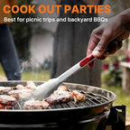 Portable Camping Cooking Utensils Set, Camp Kitchen & Campfire Cooking Equipment, RV Essentials, Camper Must-Haves Accessories, Outdoors Cookware, Christmas Stocking Stuffers Gifts