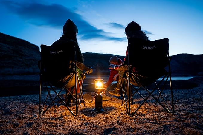 Stansport Propane Mantel Lantern – Outdoor Light with Adjustable Brightness, Carry Handle, Ventilated Hood, High-Output, Portable, for Emergency, Backpacking, Camping – Mantels Included
