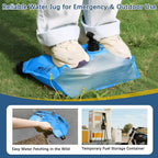 Water Jug Camping 2.1 Gallon Collapsible with Spigot, BPA Free Portable Water Pouch Foldable Water Bags for Outdoor Hiking, Travel and Emergency & Water Storage Containers (Orange_Blue-2Pcs)