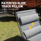 Timber Ridge Oversized Zero Gravity Chair, 33In Wide XXL Zero Gravity Reclining Chair with Side Table, Full Padded Lounge Chair for Outdoor Camping Patio Lawn, Heavy Duty Supports 500lbs, Grey-2 Pack