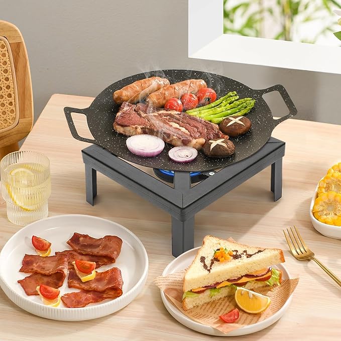 Portable Burner Outdoor Gas Stove Propane Cooker with Adjustable 0-20Psi Regulator Hose Camp Cooker Outdoor Gas Stove for Patio Camping, BBQ, Home Brewing, Turkey Fry