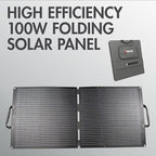 Wagan EL8214 100W Foldable Solar Panel High Efficiency with Anderson Connector 6.5 ft Power Cable Compatible with Any Anderson Equipped Device for Solar Power Generator Van Camping Off-Grid