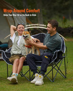 KingCamp Double Camping Chair Folding Camping Table, Aluminum Roll-Up Camp Table