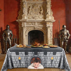 Medieval Castle Playhouse 10ft x 7.5ft Large Stone Wall Party Tablecloth Table Tent Cover Medieval Castle Party Decor Supplies for Indoor Outdoor Knight Birthday Parties Playground Play Accessory