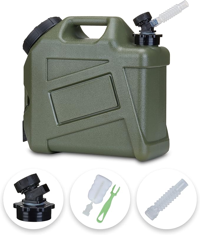 Camping Water Container, 2.5 Gallon Small(13.1x12x5.3in) Water Containers Jug, Truly No Leakage Water Storage, Green Water Tank,BPA Free Portable Emergency Water Can for Camping, Hiking