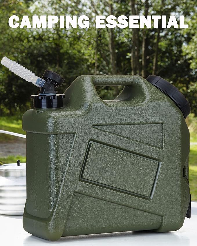 Camping Water Container, 2.5 Gallon Small(13.1x12x5.3in) Water Containers Jug, Truly No Leakage Water Storage, Green Water Tank,BPA Free Portable Emergency Water Can for Camping, Hiking