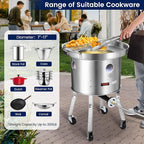 ARC Stainless Steel Single Propane Burner With 200,000BTU High-Output, Outdoor Stove Burner, Wheeled legs and 360° Windscreen, Ideal Outdoor Cooker Propane Burners For Turkey Fryer