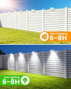 Clip on Solar Lights for Fence, 3 Modes Solar Motion Lights Outdoor Waterproof, 60LEDs 500LM Portable Security Light for Fence, Deck, Garage, Camping, USB Charging, 6 White