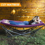 CYMULA Camping Cot Mattress 2in Memory Foam Sleeping Pad,Soft Warm Non-Slip Camping Mattress Topper with Retaining for Adults,Portable Roll up Pad for Travel(75 x30)（only Mattress）