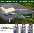 HiiPeak Memory Sleeping Pad, Compact 3" Thick Foam Sleeping Mats with Pillow, 9.5 R-Value Insulated Camping Mattress Pad, Easy Inflate & Deflate, Inflatable Sleep Mat for Backpacking Hiking Car Tent
