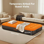 Air Mattress Twin with Built-in Rechargeable Pump 9'' Camping Inflatable Mattress Portable Blow up Mattress Air Bed Guest Bed for Home Outdoors Hiking Travel