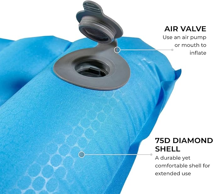 Teton Altos Inflatable Sleeping Pad, Sleeping Mat for Camping, Backpacking, Hiking, Budget Friendly and Durable