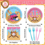 96 Pcs Ice Cream Drip Baseball Party Supplies Baseball Ice Cream Drip Party Plates and Napkins Sport Theme Tableware Dinnerware Set for Team Gift Sport Birthday Camping Baby Shower Parties Favors