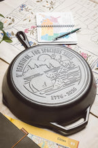 Lodge 12 Inch Cast Iron Skillet – Pre-Seasoned Frying Pan with Teardrop Handle – Oven, Stovetop, Grill & Campfire Use – Made in USA – Non-Toxic, Even-Heating Cookware – 250th Anniversary Logo