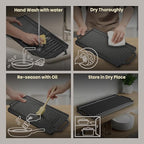Bakken 18” Reversible Cast Iron Griddle, Flat & Grill Side, Dual Burner Cooking Plate for Pancakes, Meats & Veggies, Pre-Seasoned, Nonstick, Oven & Campfire Safe, Heavy-Duty Griddle Top with Mitt