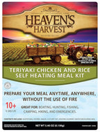 Heaven's Harvest Self-Heating Emergency Meal Kit (10 Year Shelf Life) — Tastier than MRE Meals & Ready-To-Eat in Minutes! Just add water to activate the “cooking” process. (Teriyaki Chicken) (Single)
