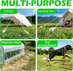 8" Heavy Duty Screw in Tent Stakes, Metal Camping Stakes, Drill-In Ground Anchor, Threaded Stakes for Canopies, Gardening, Yard Inflatables, with Hex Socket and Storage Bag (20, Luminous)