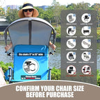 Universal Chair Umbrella Canopy, UPF 50+ Chair Sun Shade Attachment with Adjustable Clamp Fits Most Brands’ Beach, Camping, Lawn, Wheelchair, Tanning, Zero Gravity, Lounge, Fishing Chairs, 2 Pack